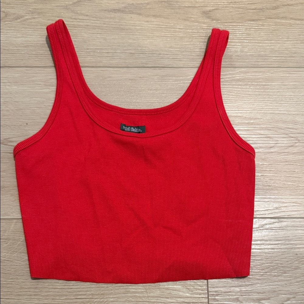 Wild Fable Vibrant Red Ribbed Crop Top